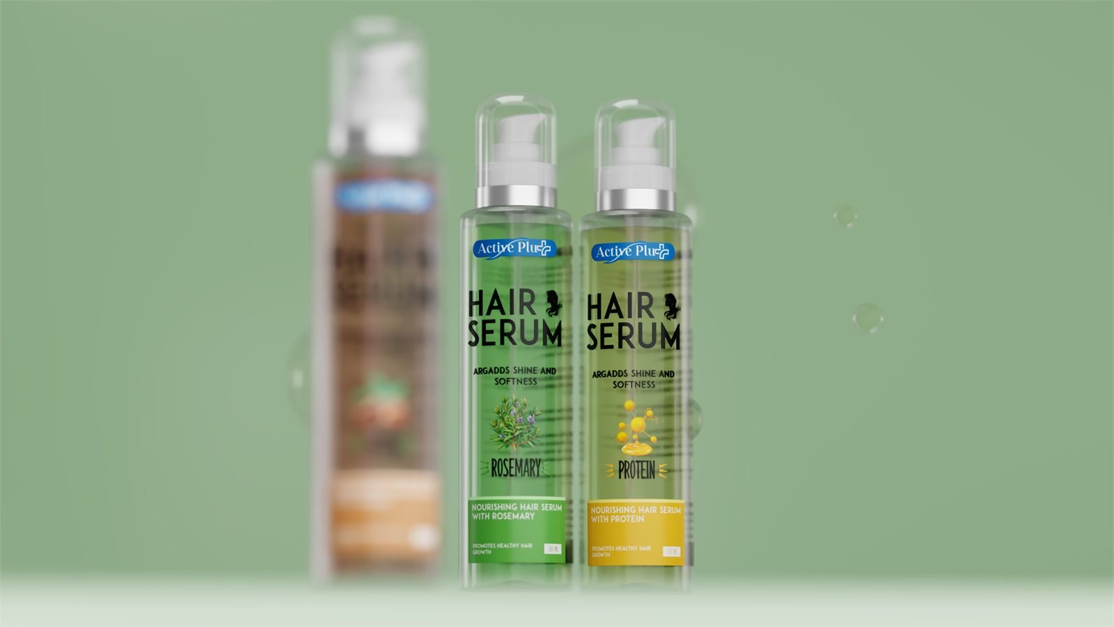 The Active Plus hair serums in rosemary and protein