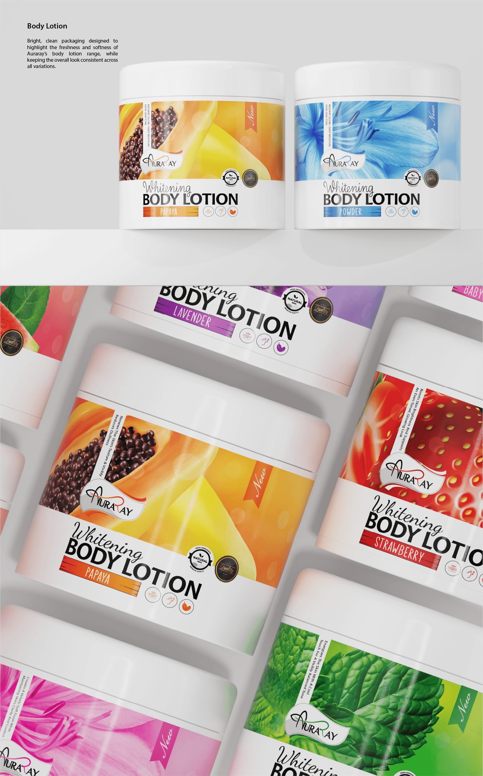 Auraray body lotion range
