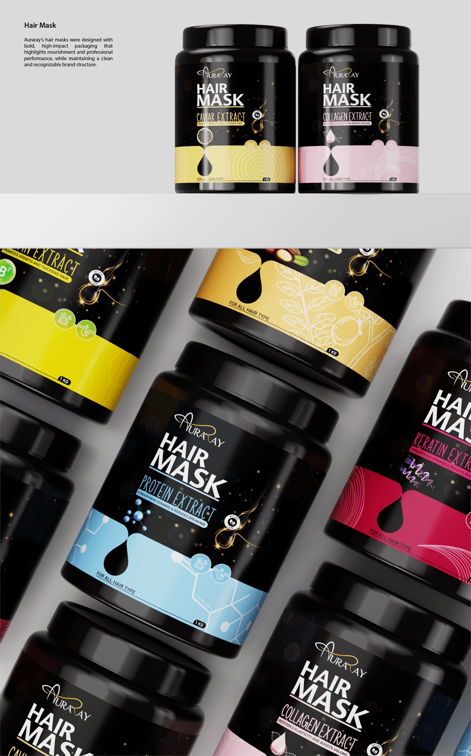 Auraray hair mask range