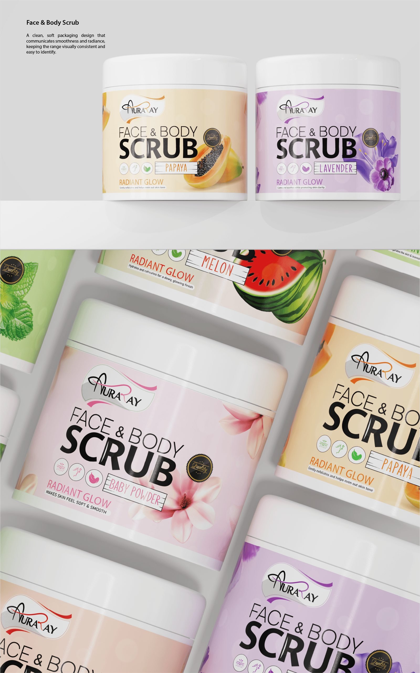 Auraray face and body scrub